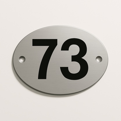 Custom Engraved Oval Door Number Sign – Outdoor House Plaque