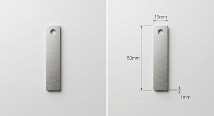 Industrial Laser Engraved Metal ID Tags – 50mm x 10mm Heavy Duty Identification Labels