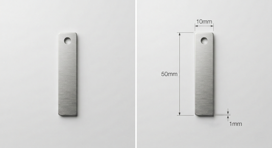 Industrial Laser Engraved Metal ID Tags – 50mm x 10mm Heavy Duty Identification Labels