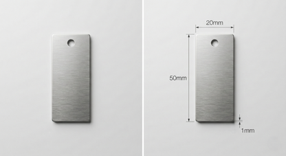 Industrial Laser Engraved Metal Tags – 50mm x 20mm Heavy Duty Identification Plates