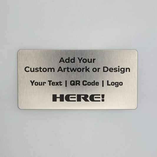 Custom Engraved Stainless Steel Plate | 100x60mm or 100x50mm | Laser Marked Personalised Metal Sign