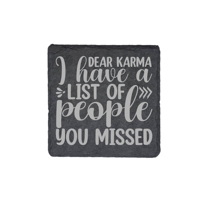 Set of 4 Personalised Slate Coasters | 100mm Round or Square | Laser Engraved Drink Mats | Custom Home Gift