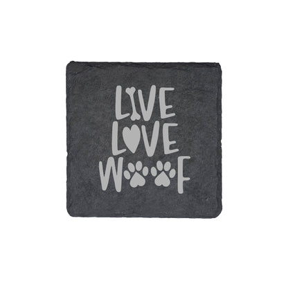 Set of 4 Personalised Slate Coasters | 100mm Round or Square | Laser Engraved Drink Mats | Custom Home Gift