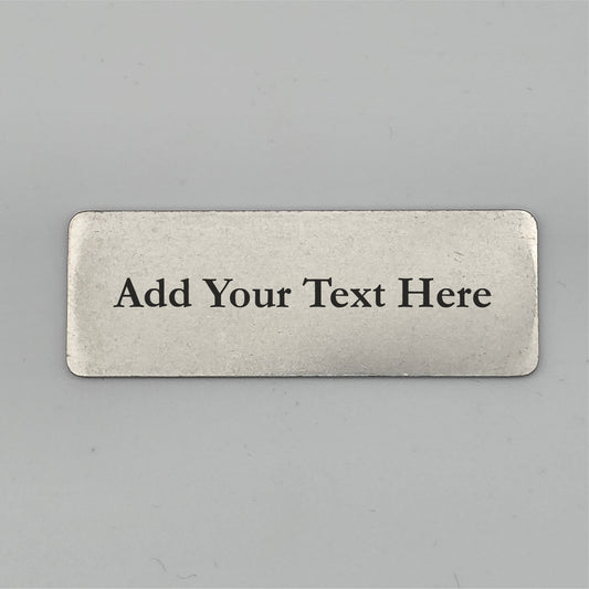 Personalised Laser Engraved Stainless Steel Plate | Tag | Asset ID | 50mm x 18mm