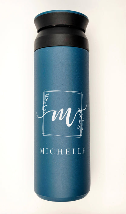 500ml Custom Laser Engraved Travel Mug | Stainless Steel Thermos Cup | Gift