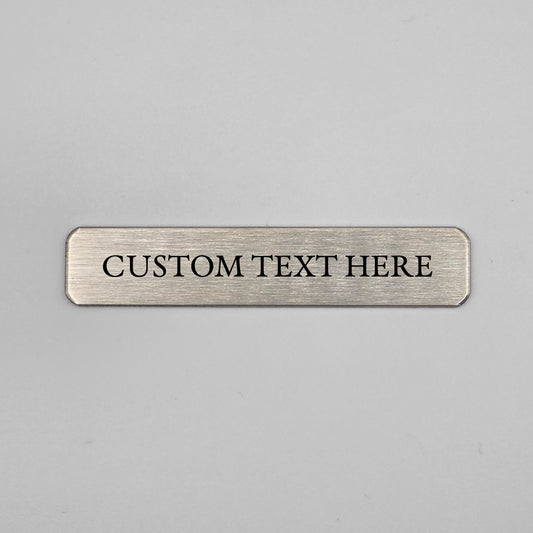 Custom Metal Asset Tags - Laser Engraved - 60mmx12mm Industrial ID Plate